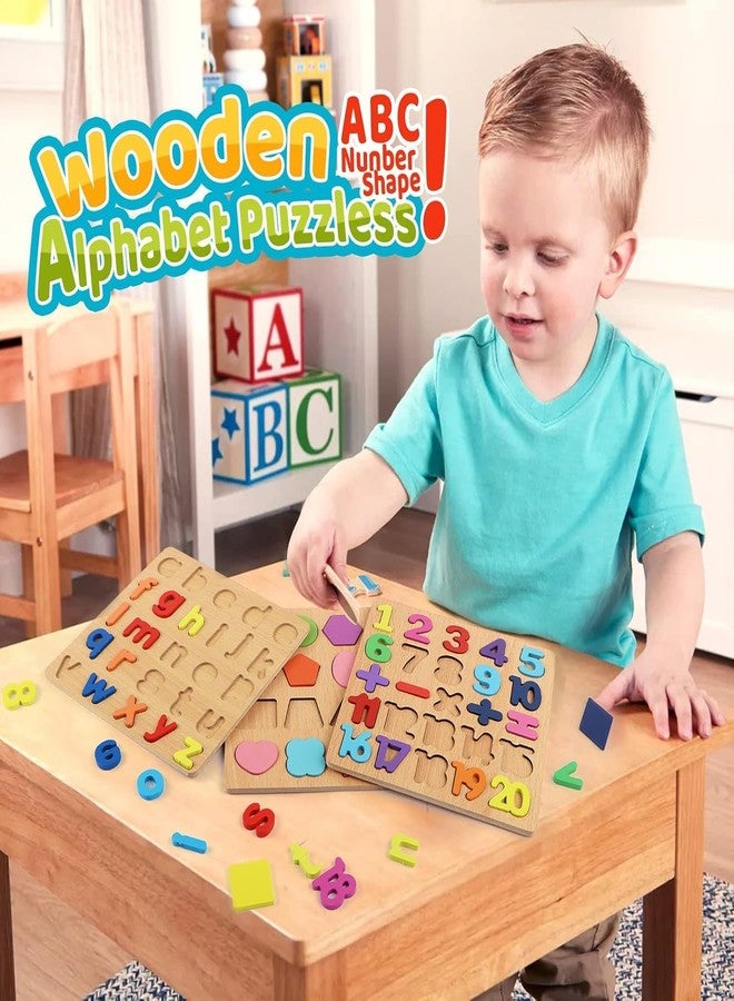 Finalize Wooden Learning Educational ABCD Board for Kids, Activity Toys for Toddlers & Preschoolers | ABCD Puzzle Set | Puzzle Toys for 2 Years Old Boys & Girls-Alphabets,Numbers & Shapes - Image 2
